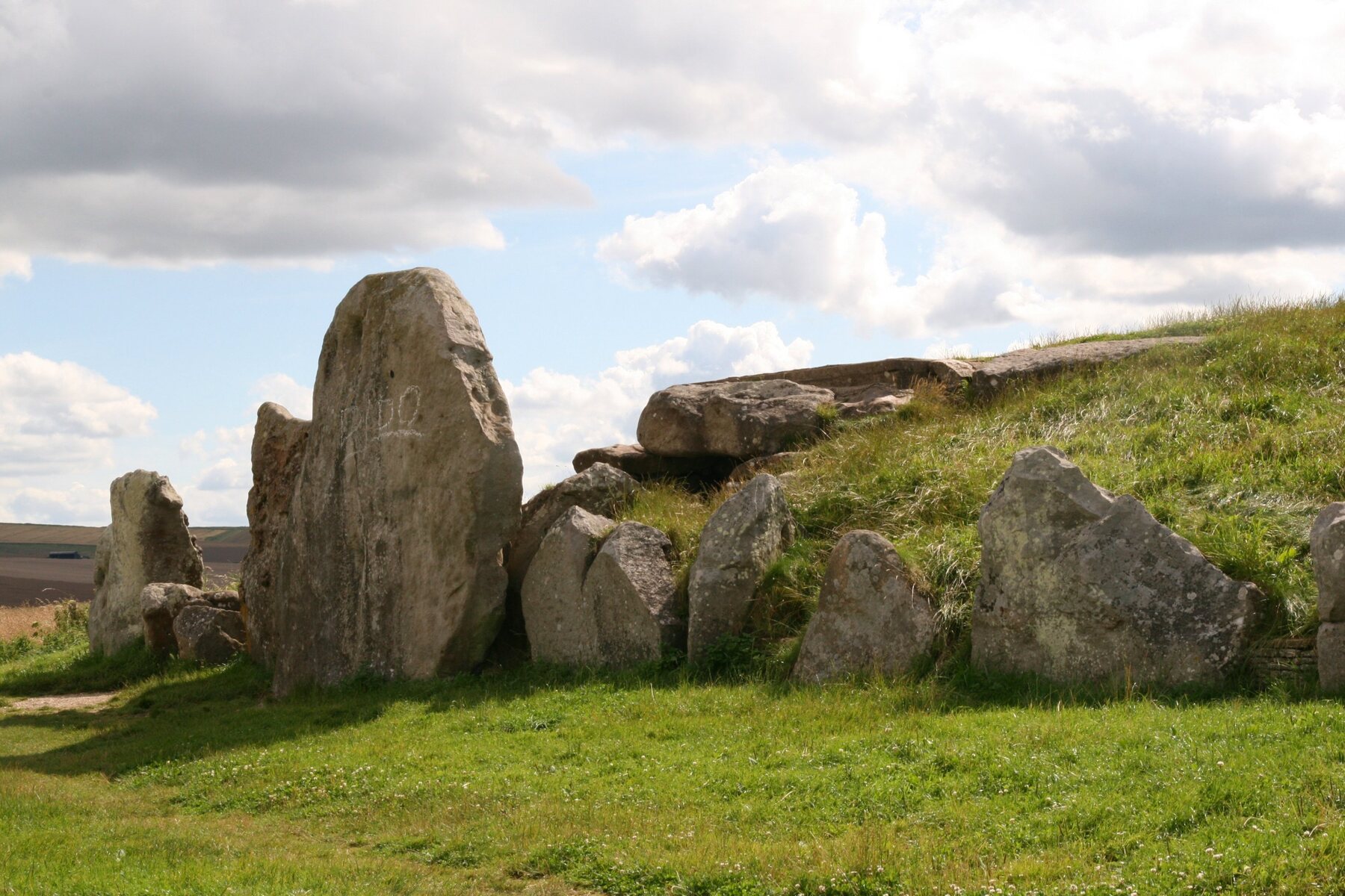 The stone entrance to West Kennet Long Barrow.